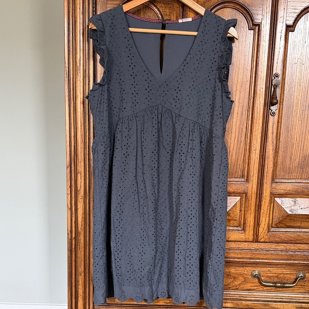 Knox Rose Navy Dress with Multicolor Trim